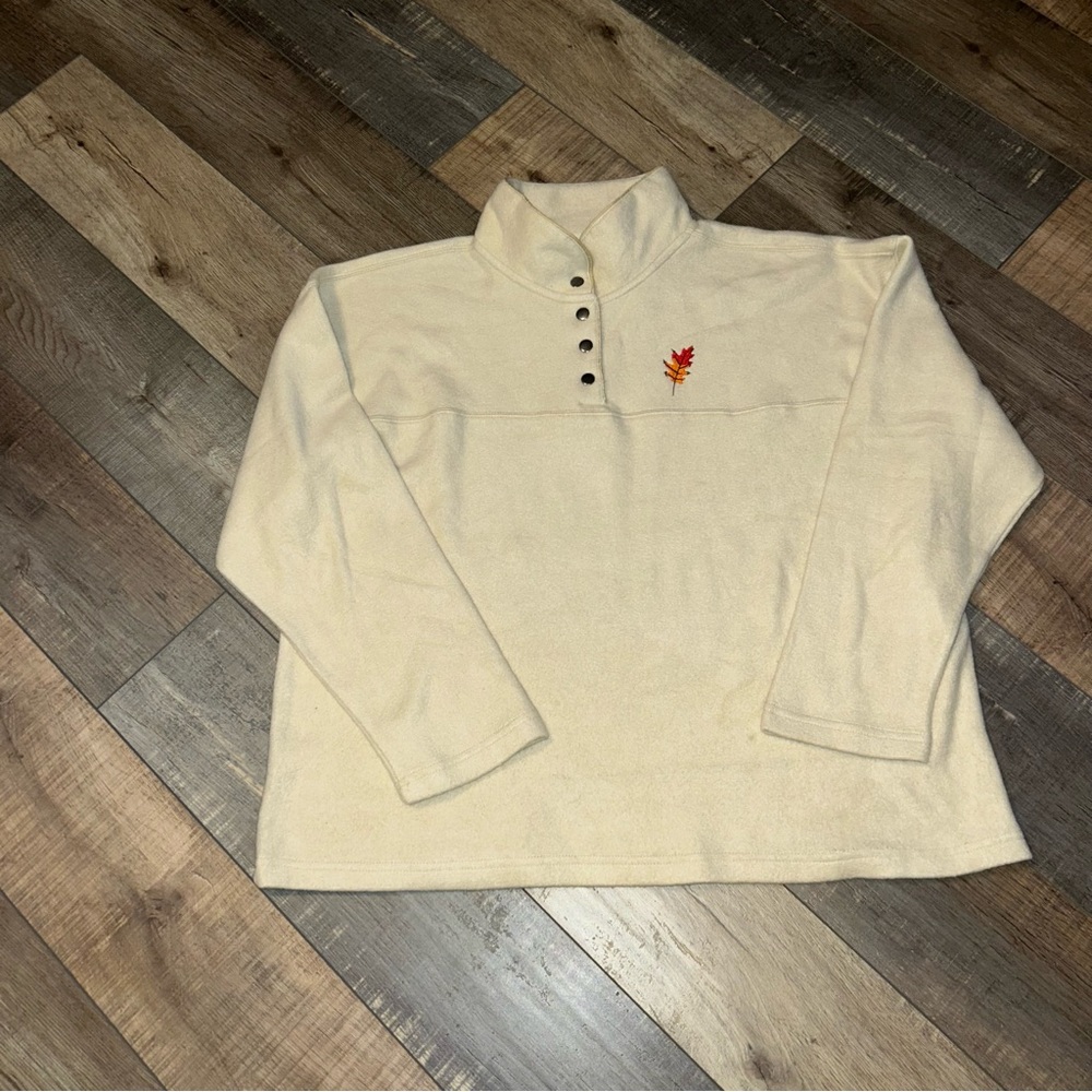Country Store Fall Fleece 1/4 Snap Pullover Sz 1X Soft